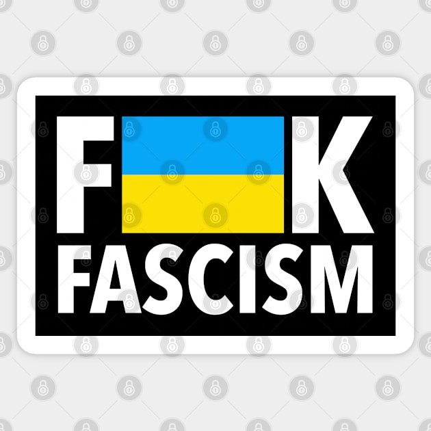 F Fascism - Censored with Ukrainian Flag (rectangle) Sticker by Tainted